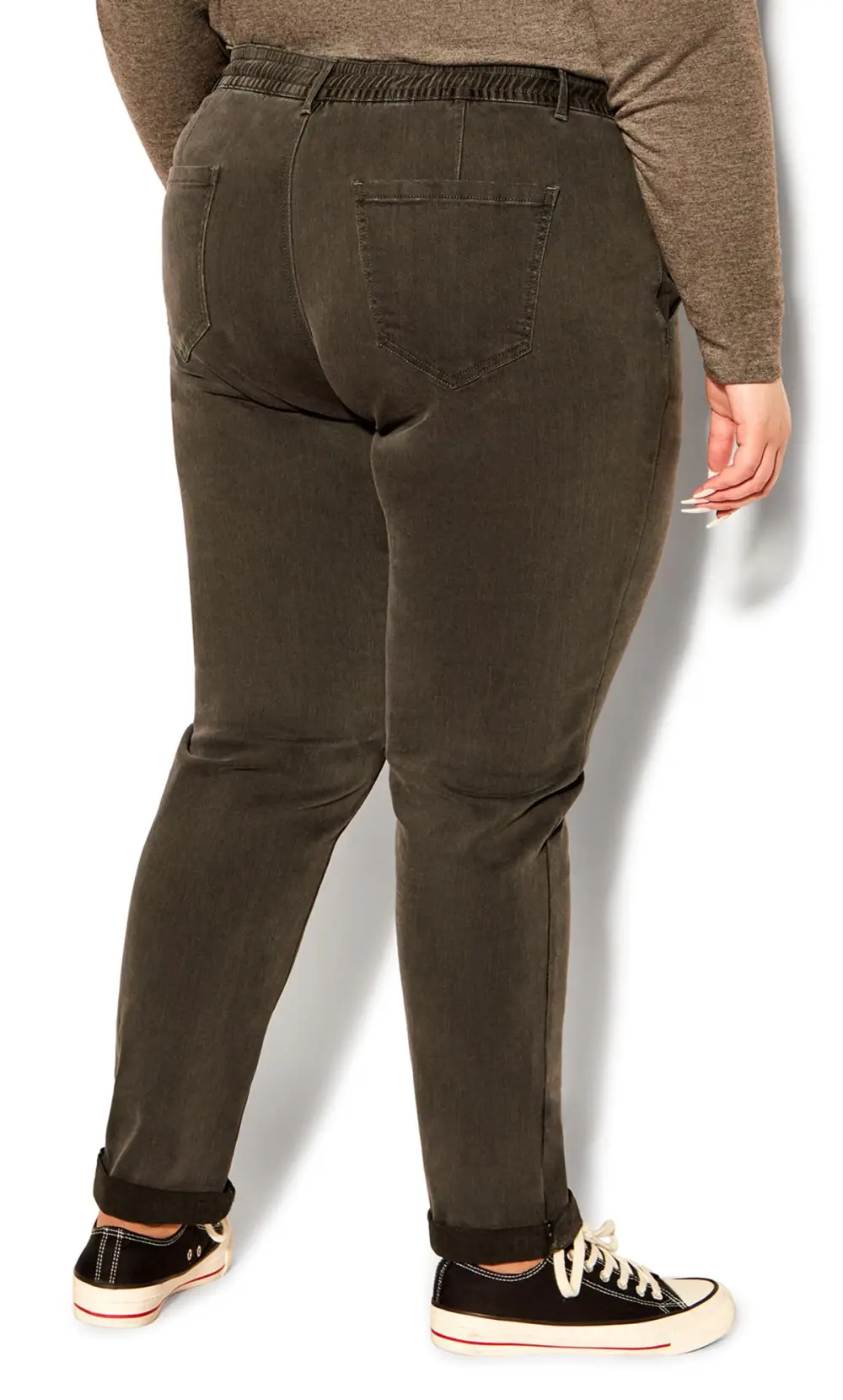 Evans Black Washed Distressed Drawstring Jeans