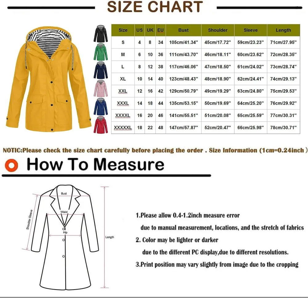 Rain Jackets For Women Waterproof With Hood Lightweight Casual Anorak Travel Hiking Coats with Pockets 720