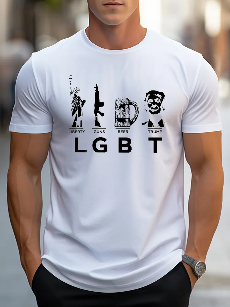 Men'S This Liberty, Guns, Beer Tee Trump LGBT
