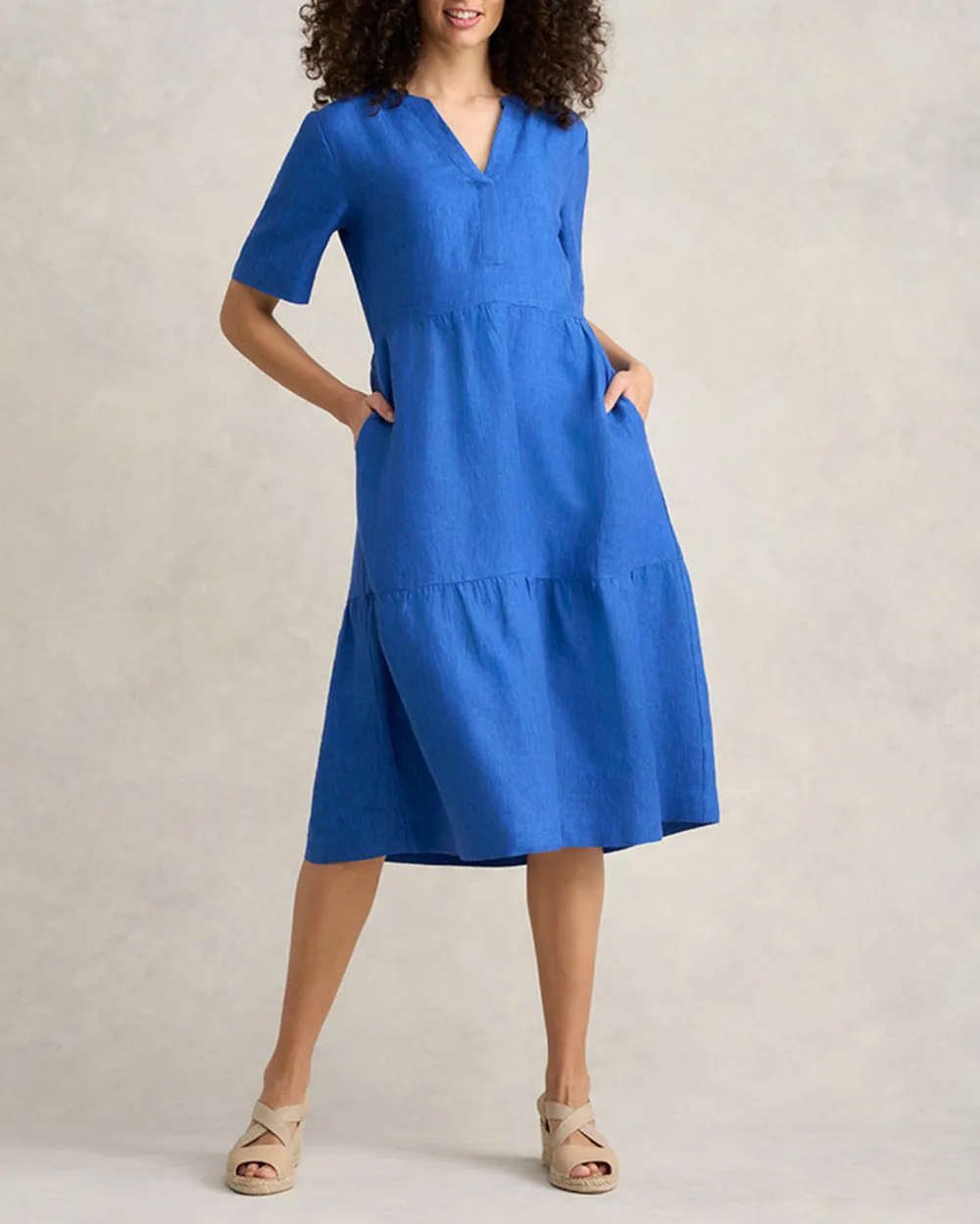 Tiered Linen Dress