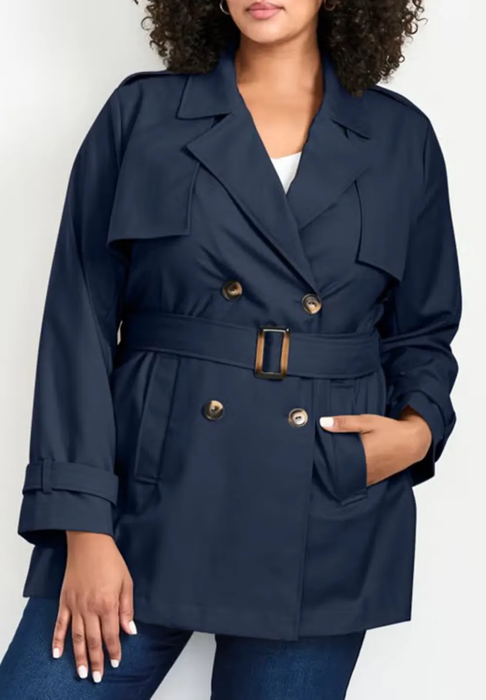 Double Breasted Waistband Jacket