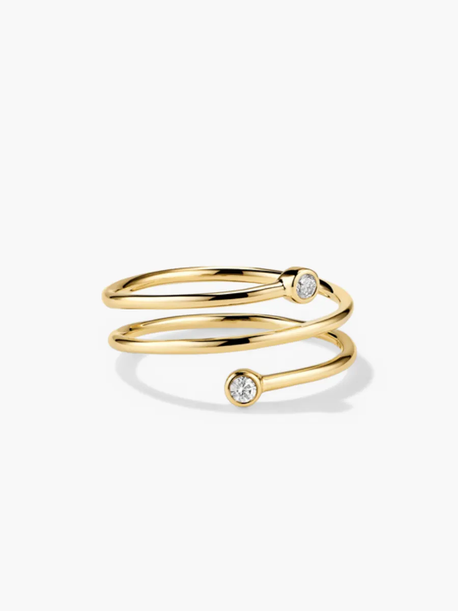 Rhinestone Spiral Ring