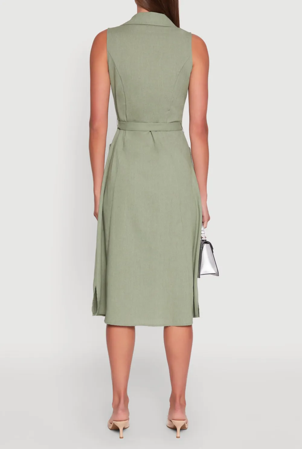 Sleeveless Flip Collar Dress