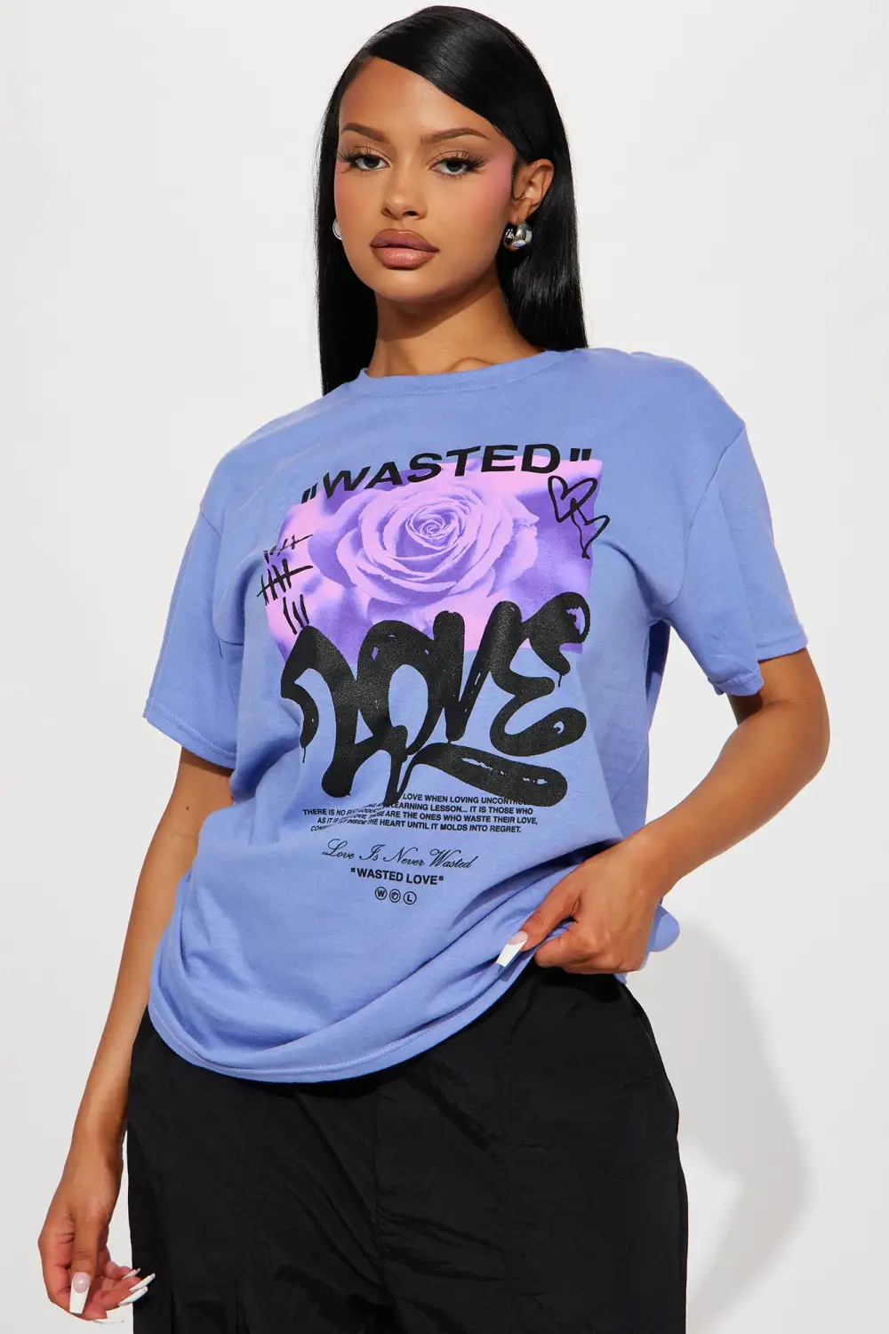 Wasted Love Graphic Tshirt - Lavender