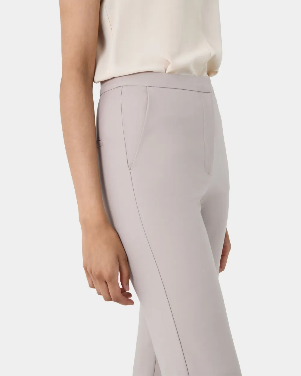 Straight Leg Silhouette Pants -Grey