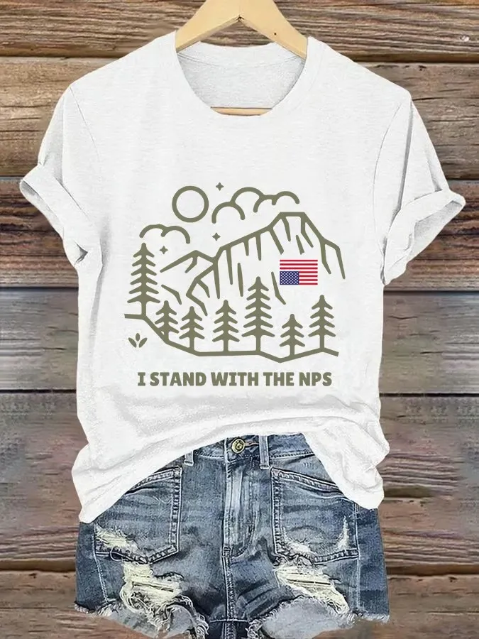 Women'S T-Shirt Retro I Stand With The NPS National Park Support Print T-Shirt