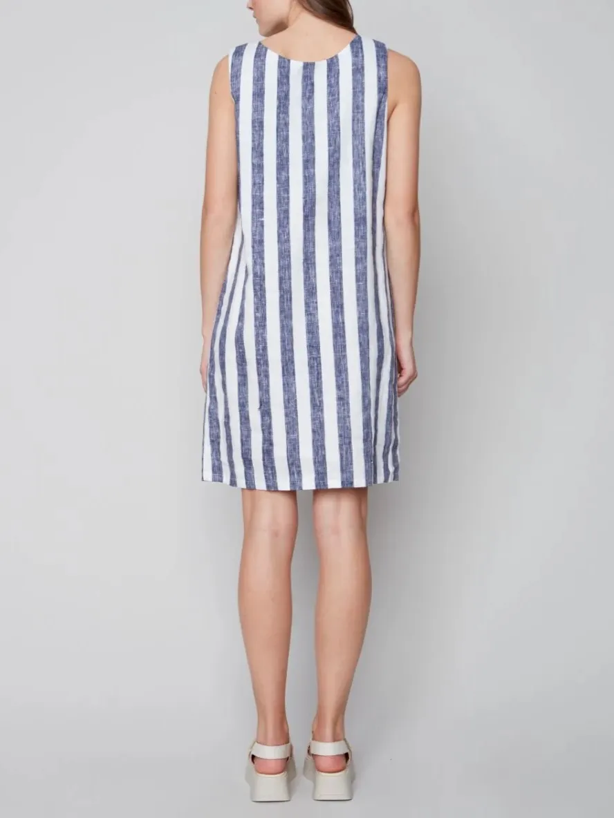 Navy Striped Pocketed Sundress