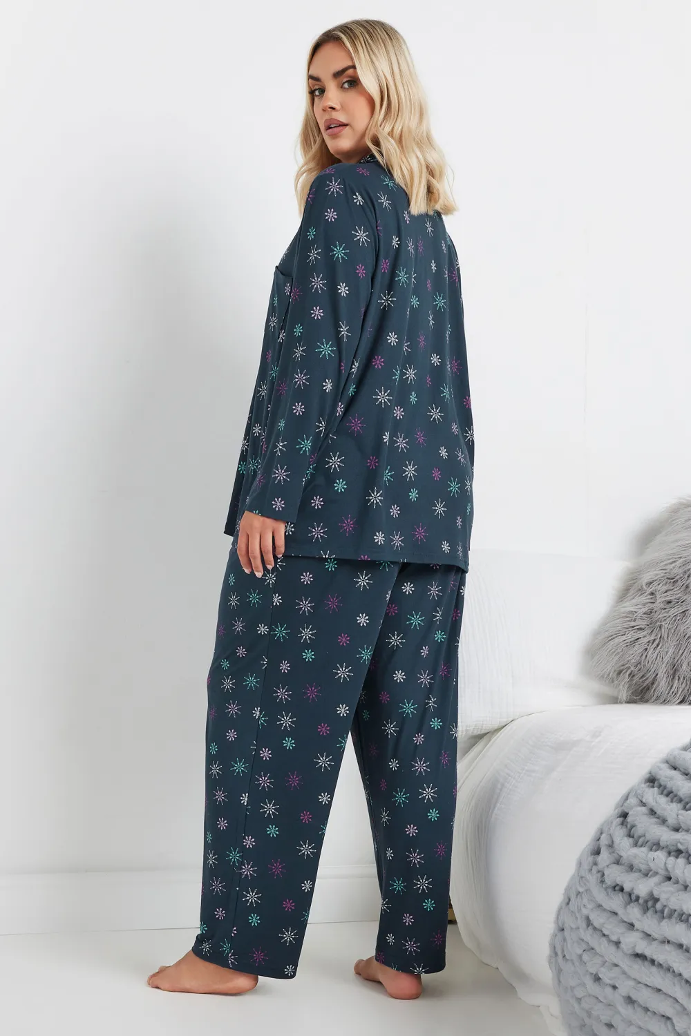 YOURS Curve Red Check Print Soft Touch Pyjama Set