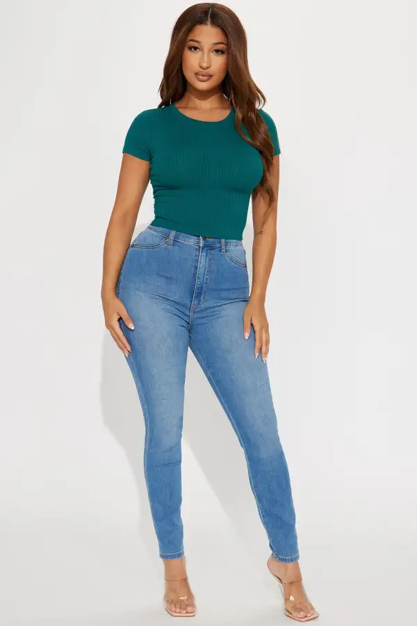 Serai Crew Neck Top - Hunter