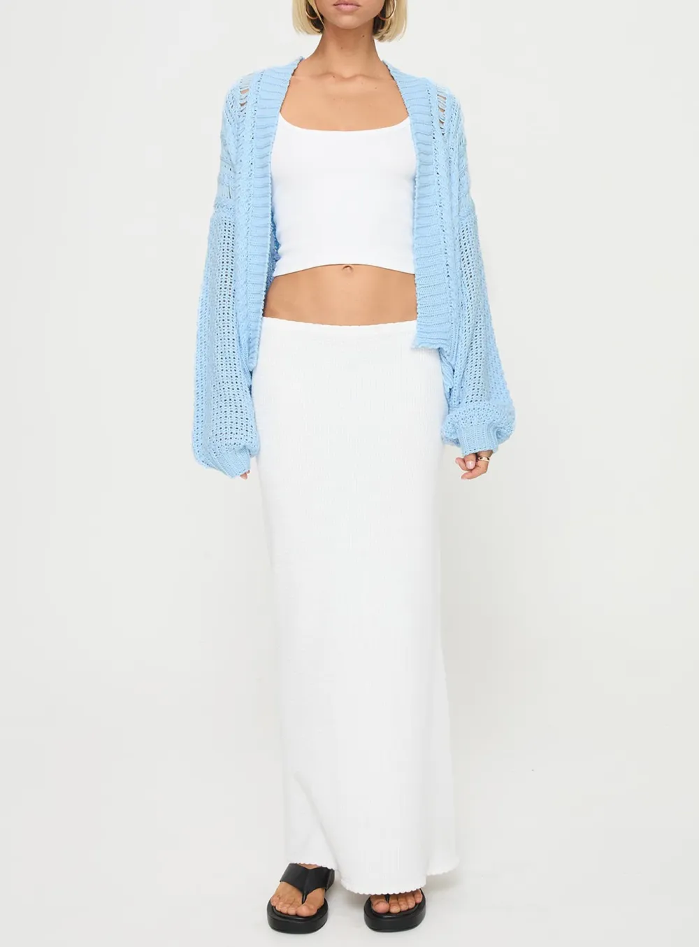 Cable Cardigan Oversized Cream