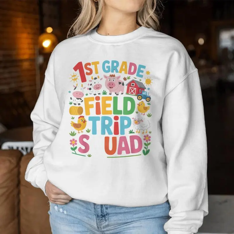 Farm Trip Field Trip Squad Farm Visit 1St Grade Women Sweatshirt