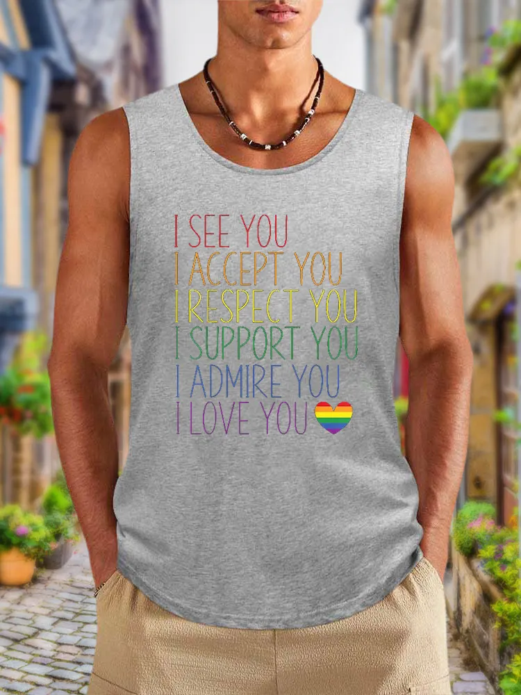 Men'S Vests I See Accept Respect Support Admire Love You LGBTQ Pride