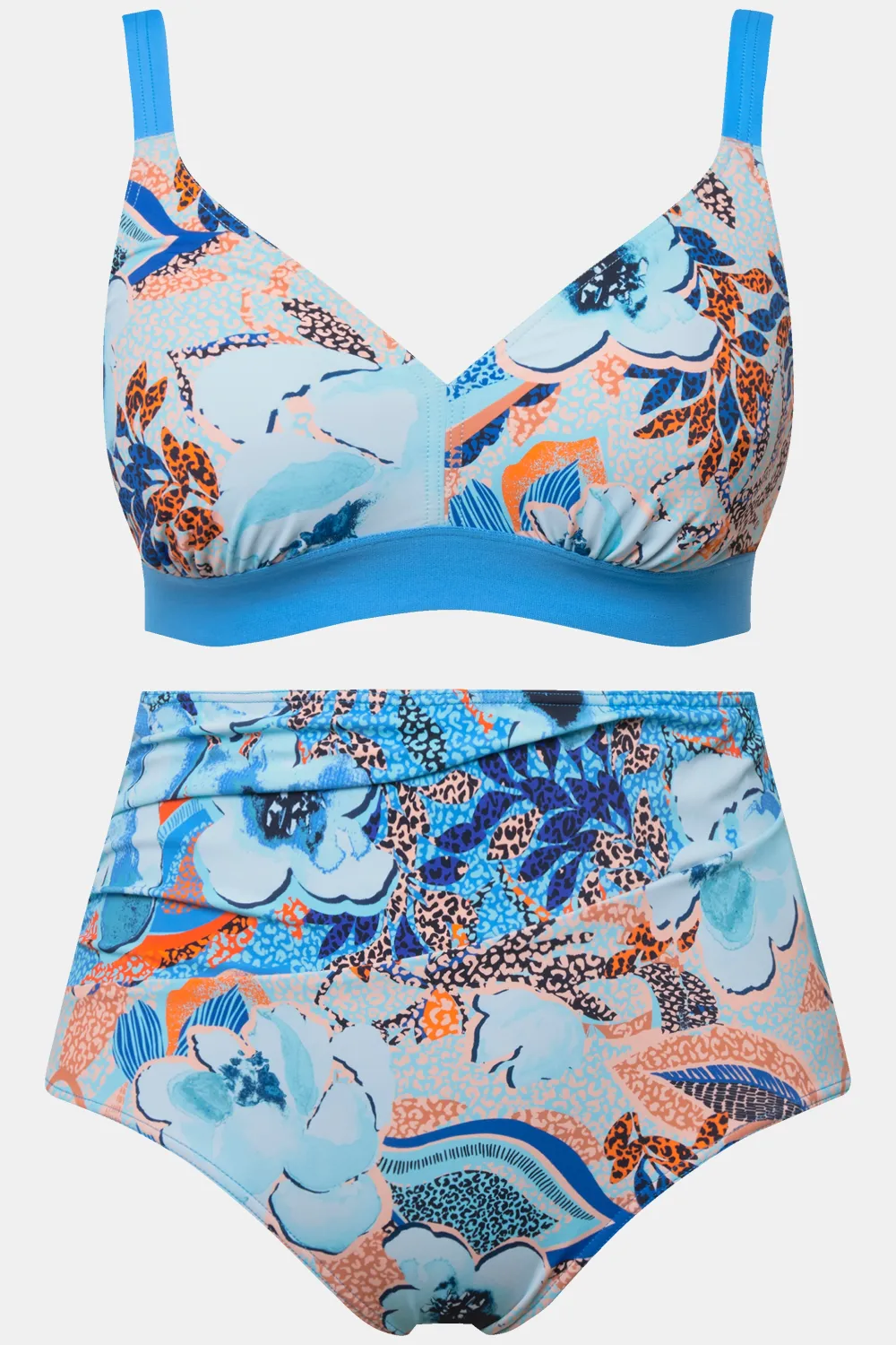 Bikini floraler Druck ohne Softcups High Waist