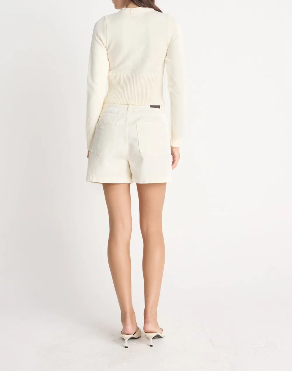 Stretch Ribbed-Knit Button-Down Top