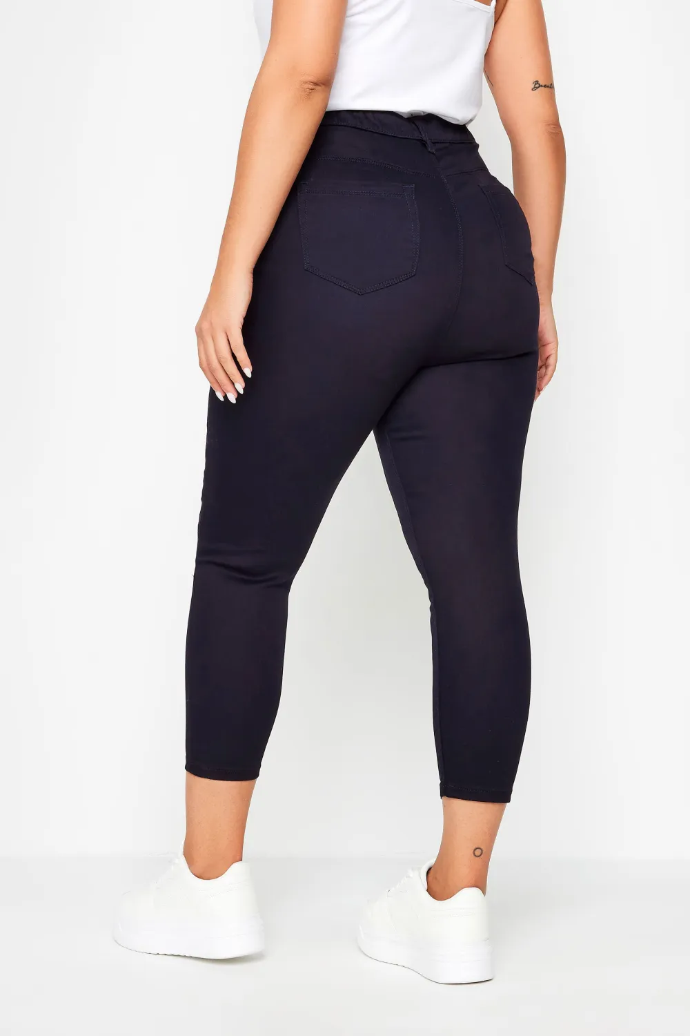 YOURS Curve Aqua Blue Cropped Stretch GRACE Jeggings