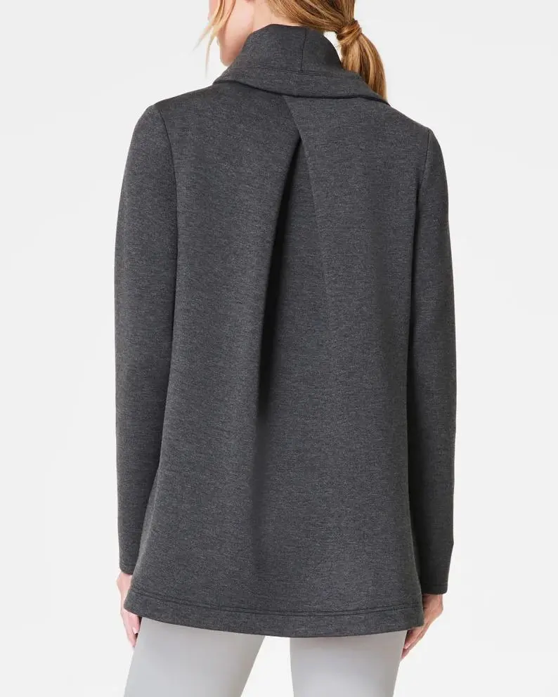 Open Wrap Cardigan - Dark Heather Grey