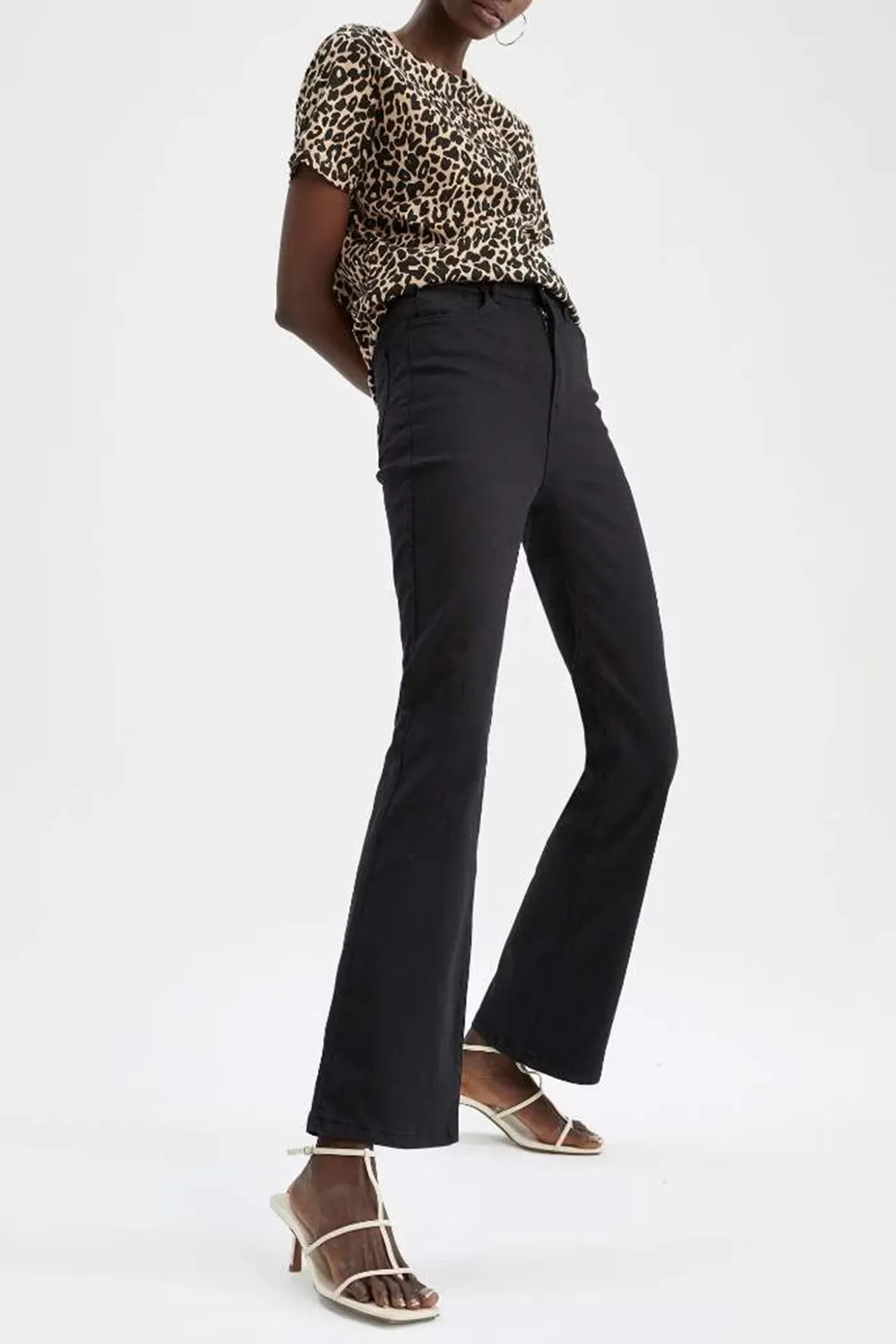 Flared Gabardine Trousers
