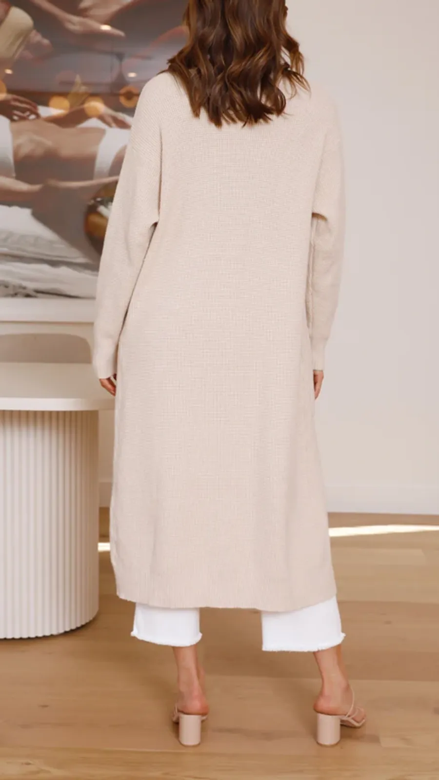 Solid Color Long Knitted Coat