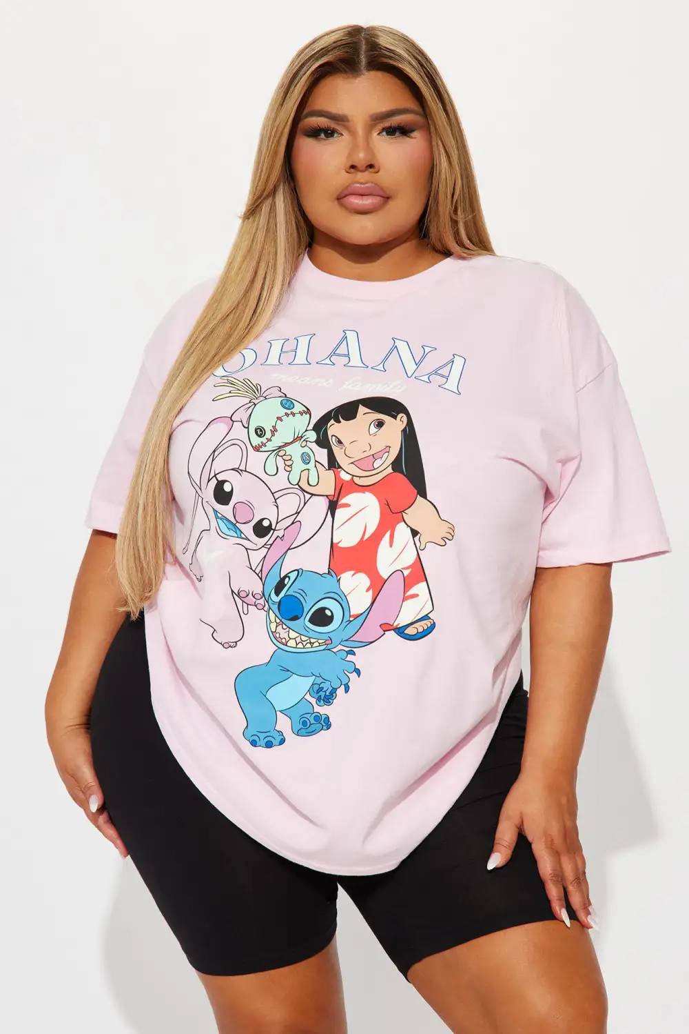 Ohana Means Family Graphic Tshirt - Pink