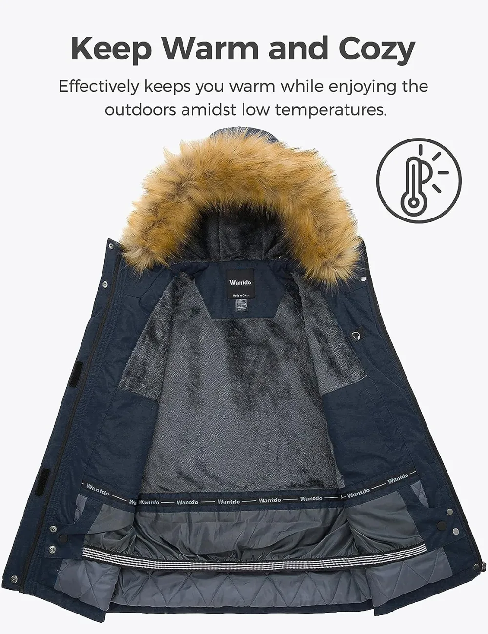 Women's Waterproof Ski Jacket Hooded Winter Snow Coat Mountain Snowboarding Jackets Insulated Fleece Parka