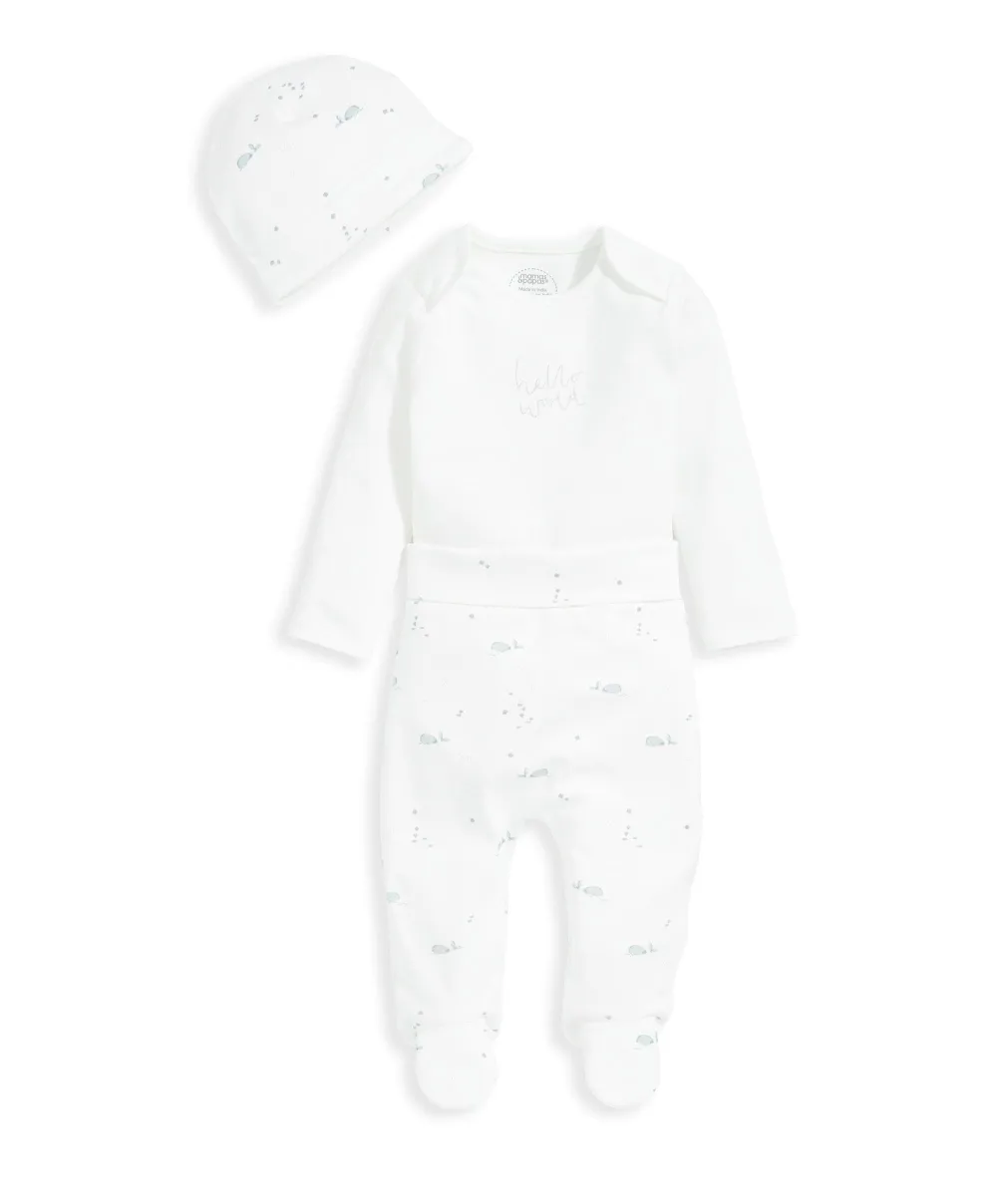 My First Outfit Set (3 Piece) - Whale