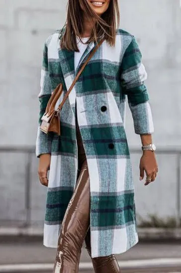 Casual Four Buttons Lapel Trench Coat