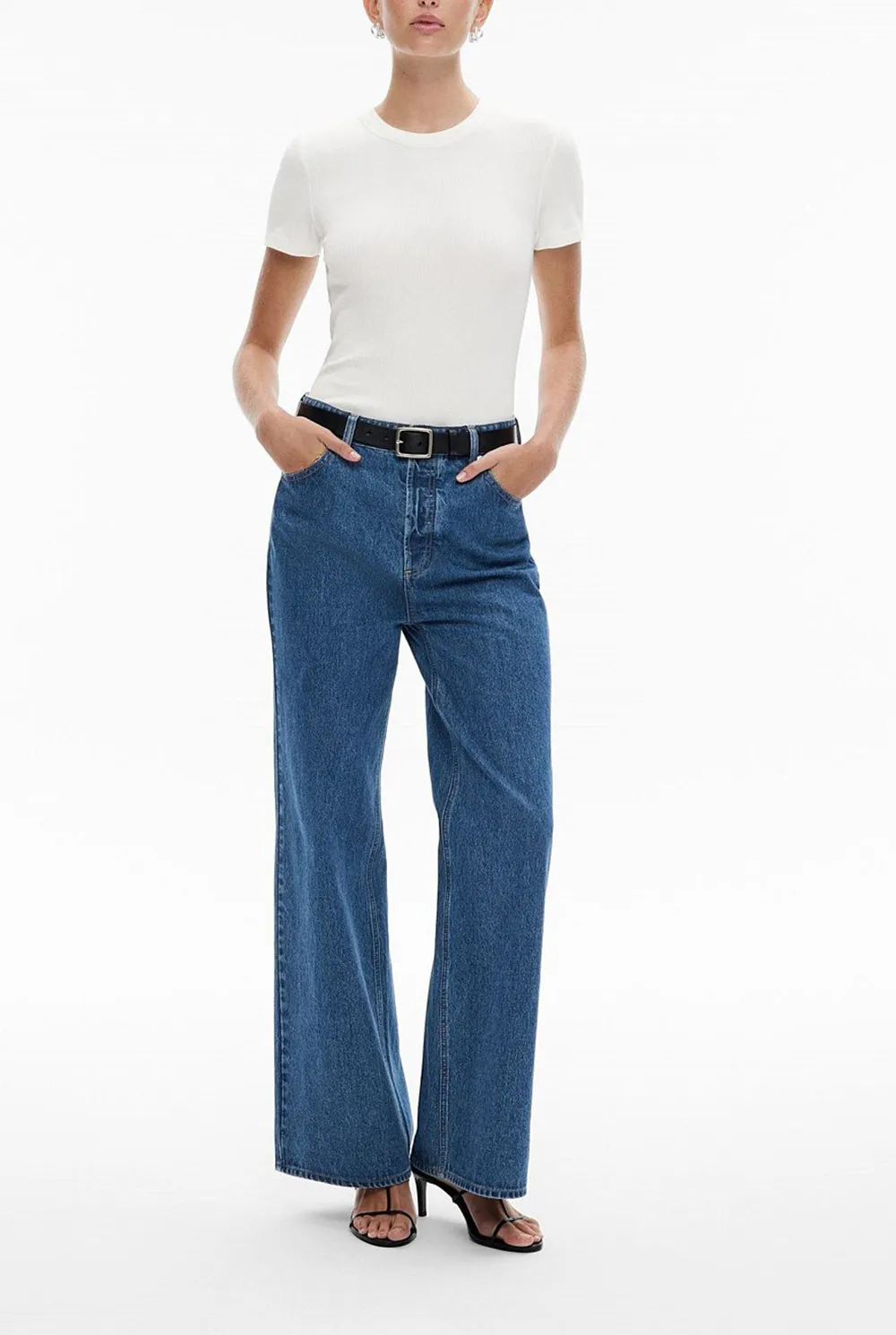 Knitted Ribbed Round-Neck T-Shirt