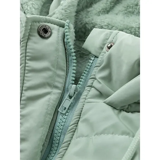 Women's Fleece Lined Parka & Leggings Thermal Warm Puffer Jacket Winter Coat Ankle-Length Winter Leggings Micro-elastic High Waist Tights