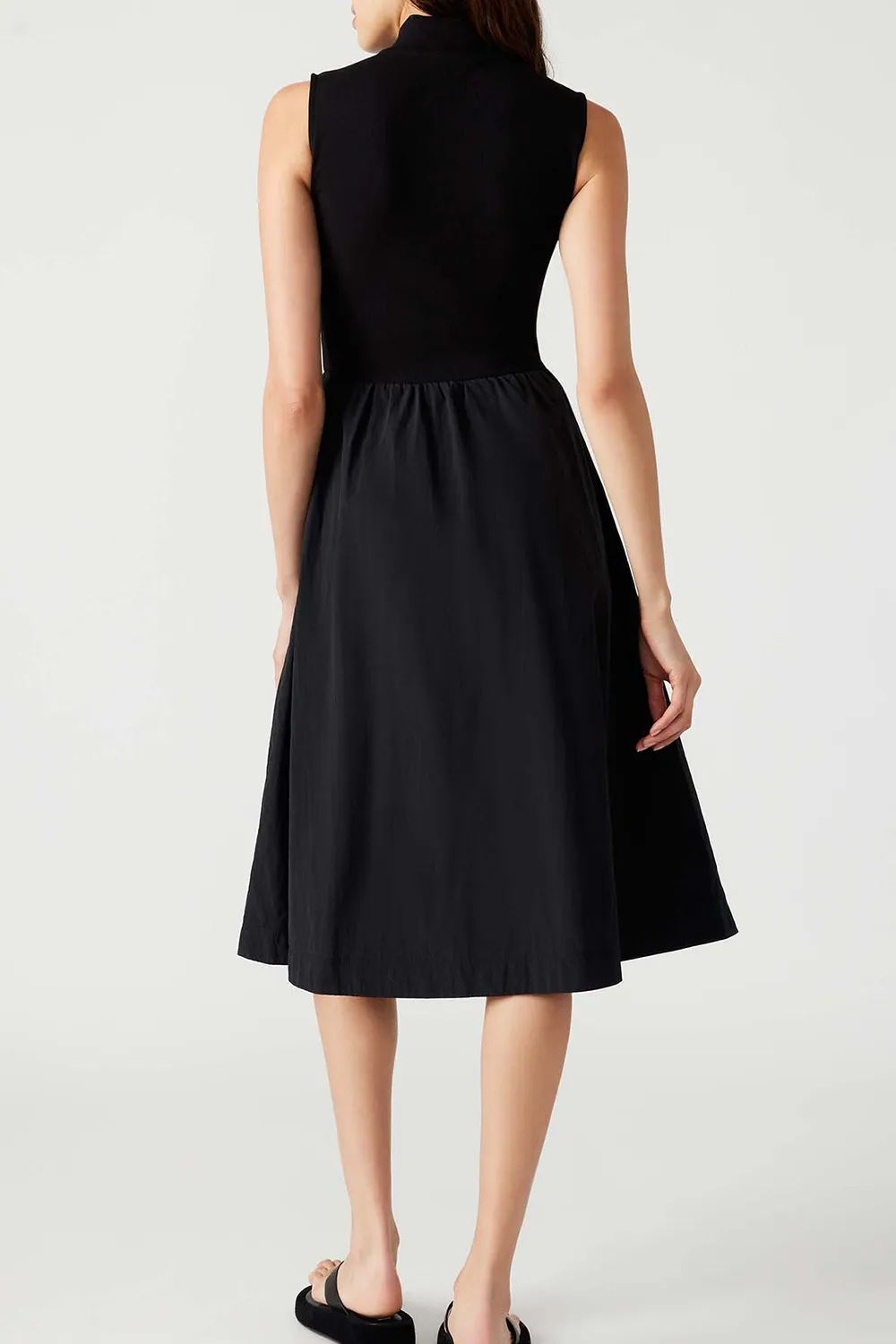 ZIP COLLAR DRESS BLACK
