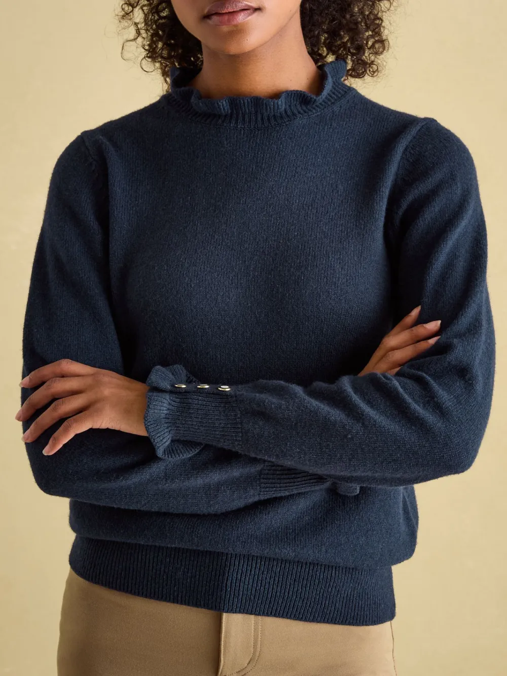 Frill Neck Long Sleeve Jumper