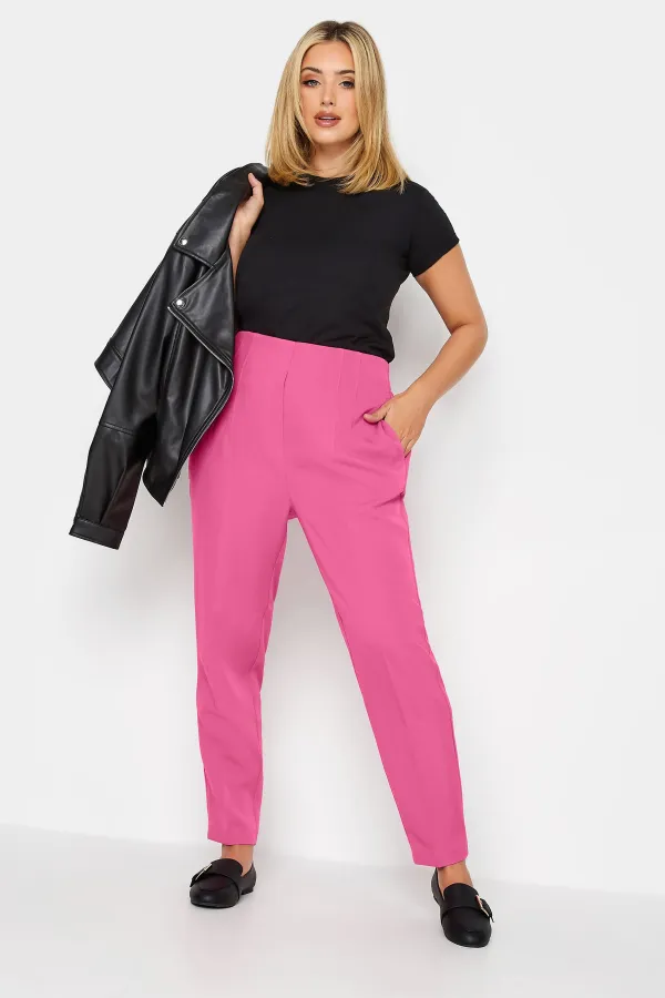 YOURS Curve Green Darted Waist Tapered Trousers