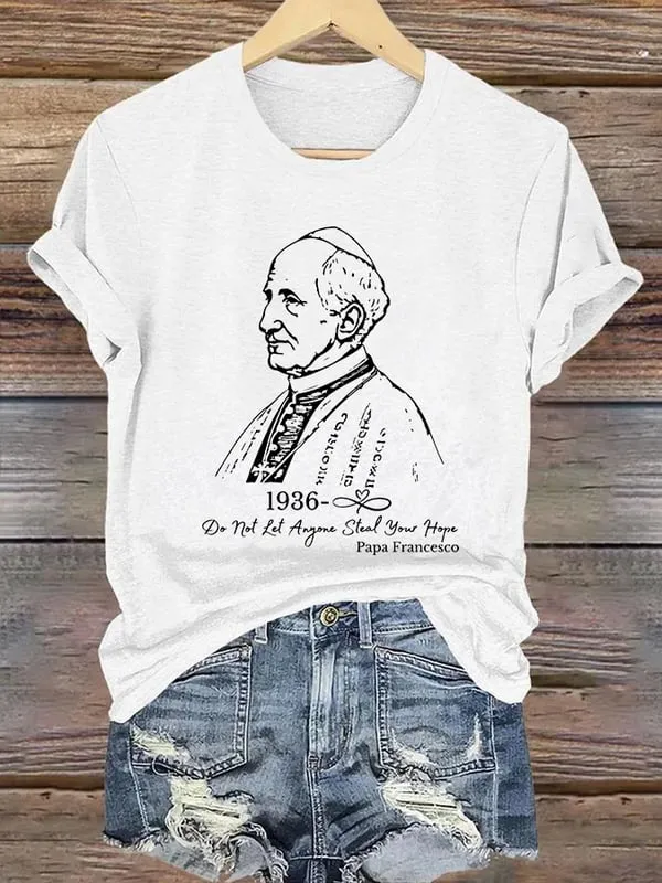 Women's Do Not Let Anyone Steal Your Hope Print Short Sleeve Round Neck Cotton T-Shirt