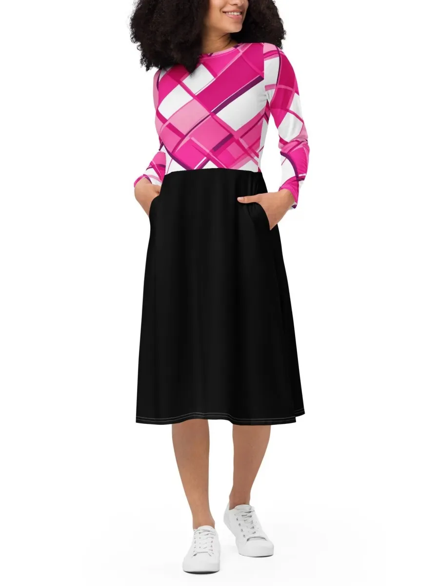 Plaid Long Sleeve Dress