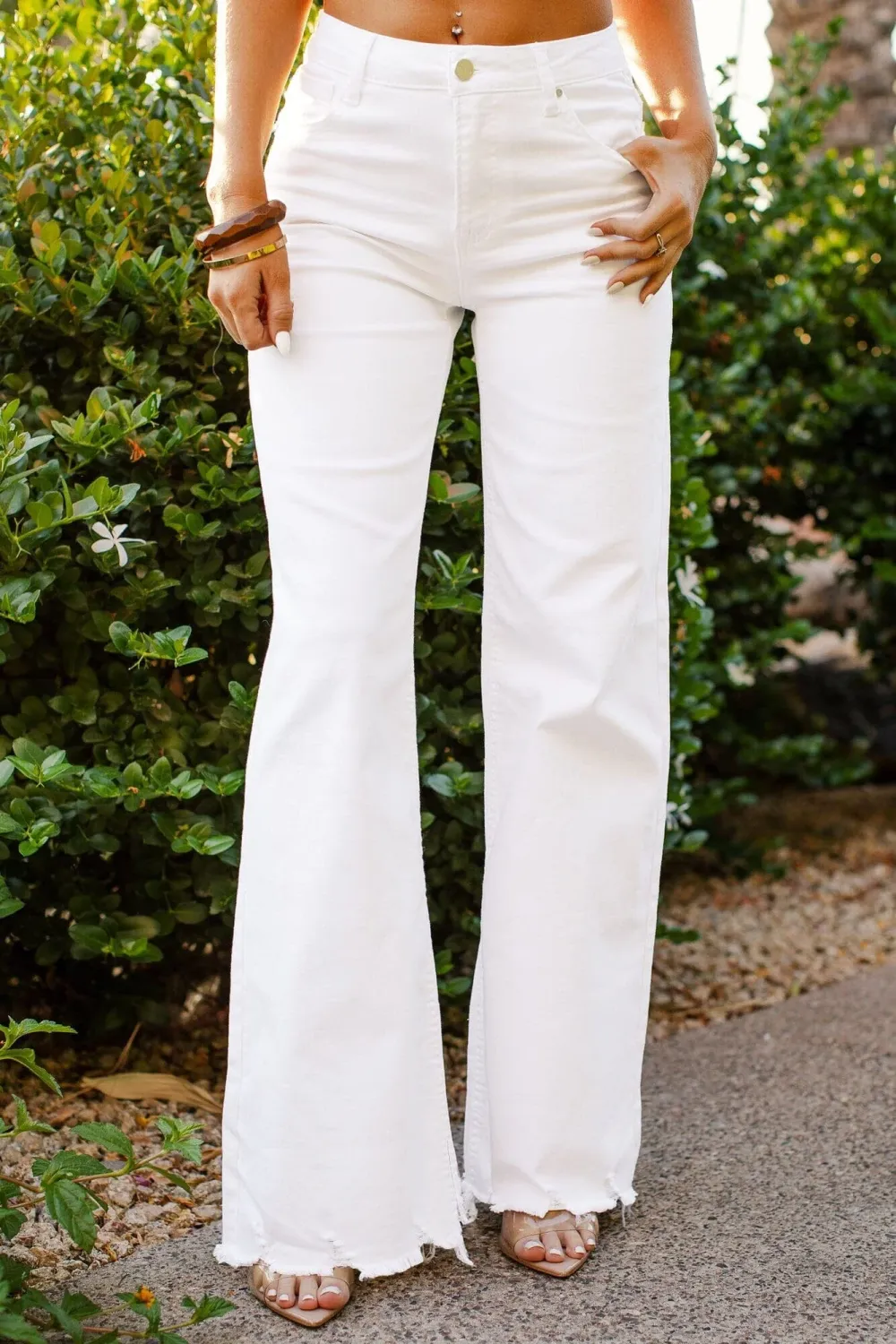 Solid Color Loose Wide Leg Jeans