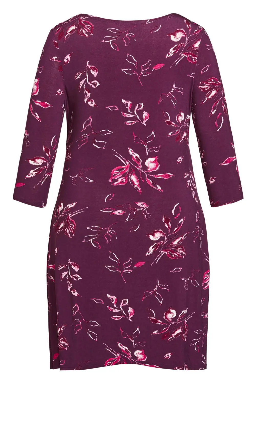 Evans Purple Floral Print Wrap Dress