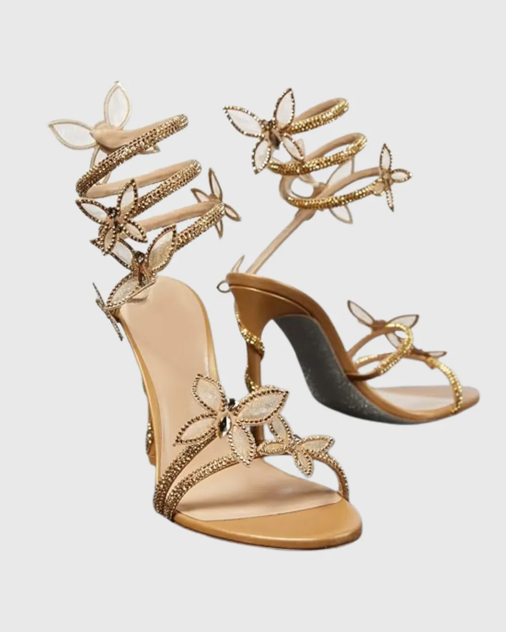 Butterfly Sandals in Gold
