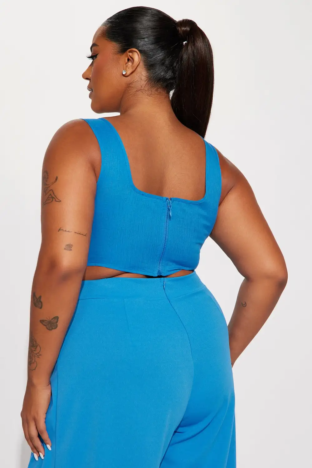 Azriel Linen Corset Top - Blue