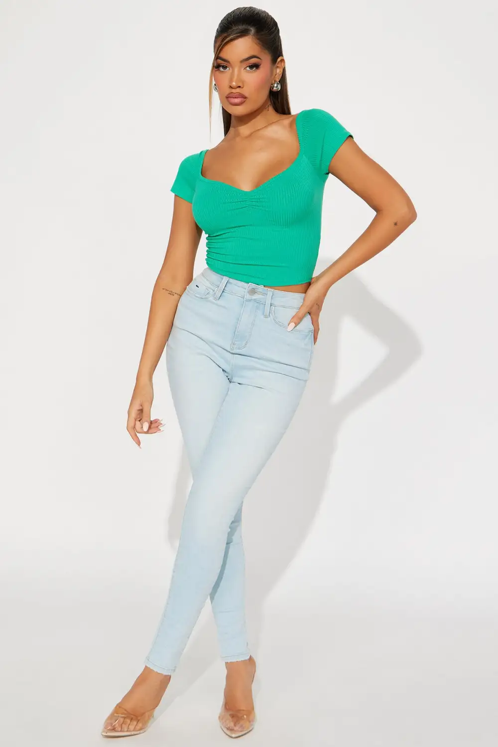 Myra Ribbed Top - Green