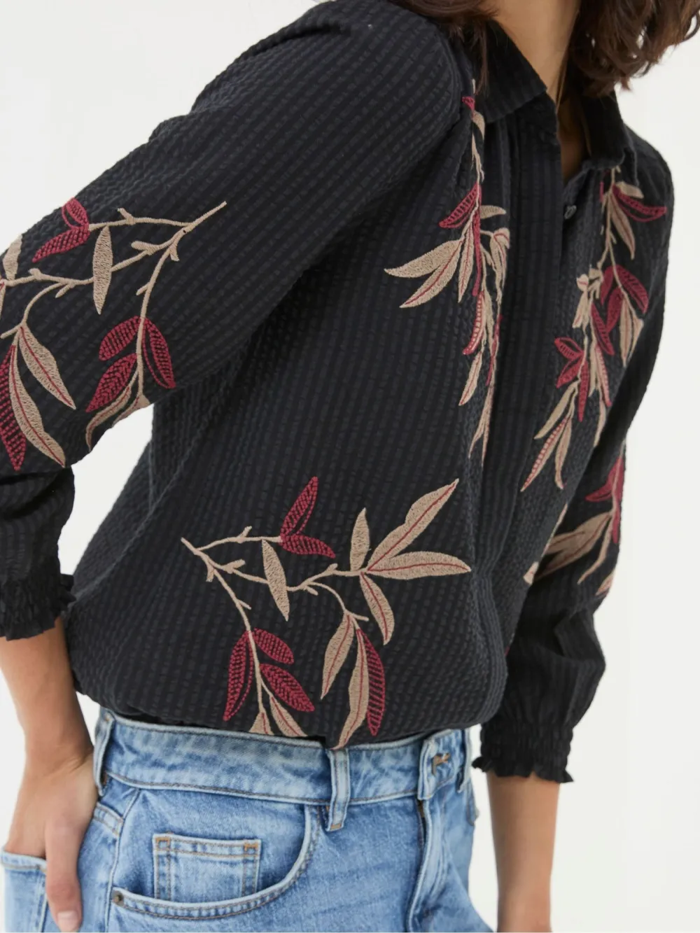 Black Kate Embroidered Shirt