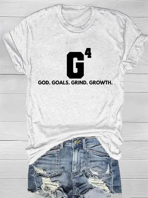 Women'S T-Shirt Women'S God Target Milled Grow Printed T-Shirt Pure Cotton Crew-Neck