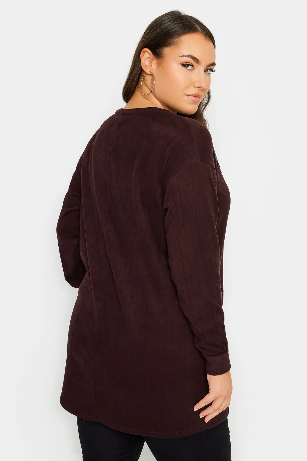 YOURS LUXURY Curve Blue Star Sequin Sweatshirt