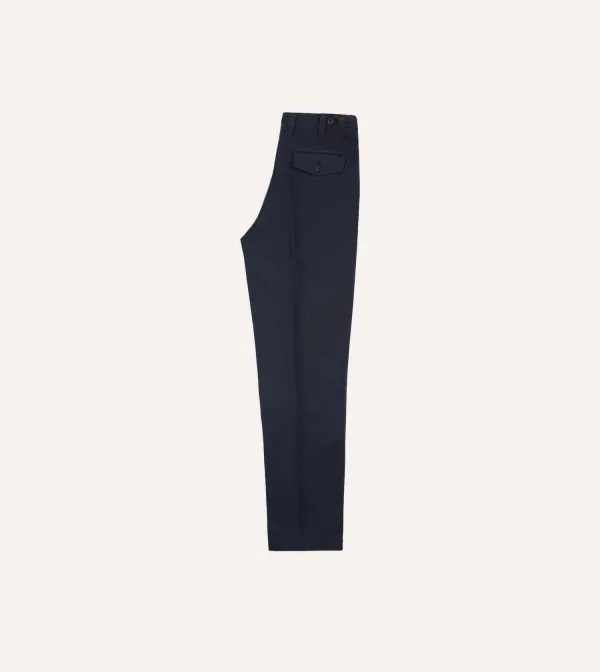 Daily Navy Cotton Flat Front Chino