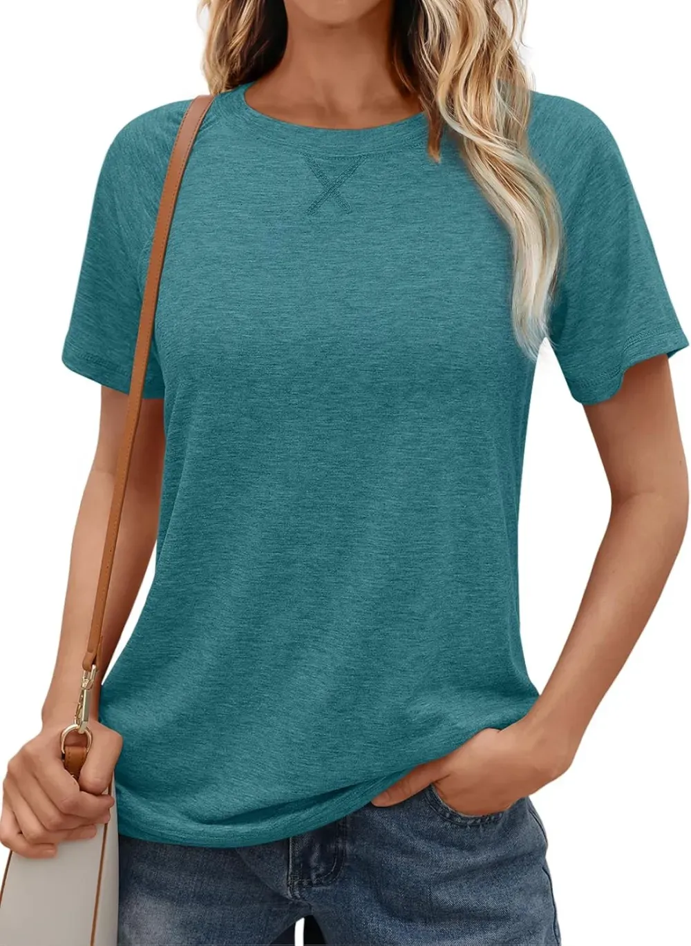 AUTOMET T Shirts Short Sleeve Crewneck Tees for Women Trendy Lightweight Soft Casual Summer Tops Clothes 2024