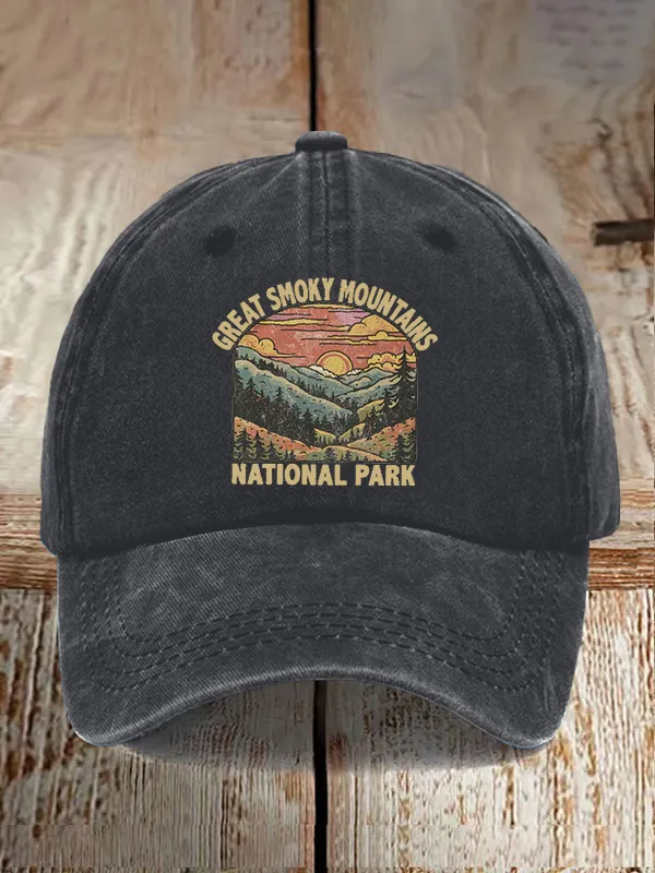 Great Smoky Mountains National Park Sunset Graphic Baseball Caps