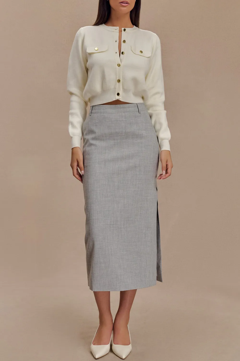 Casual Style Knit Long Sleeve Cardigan