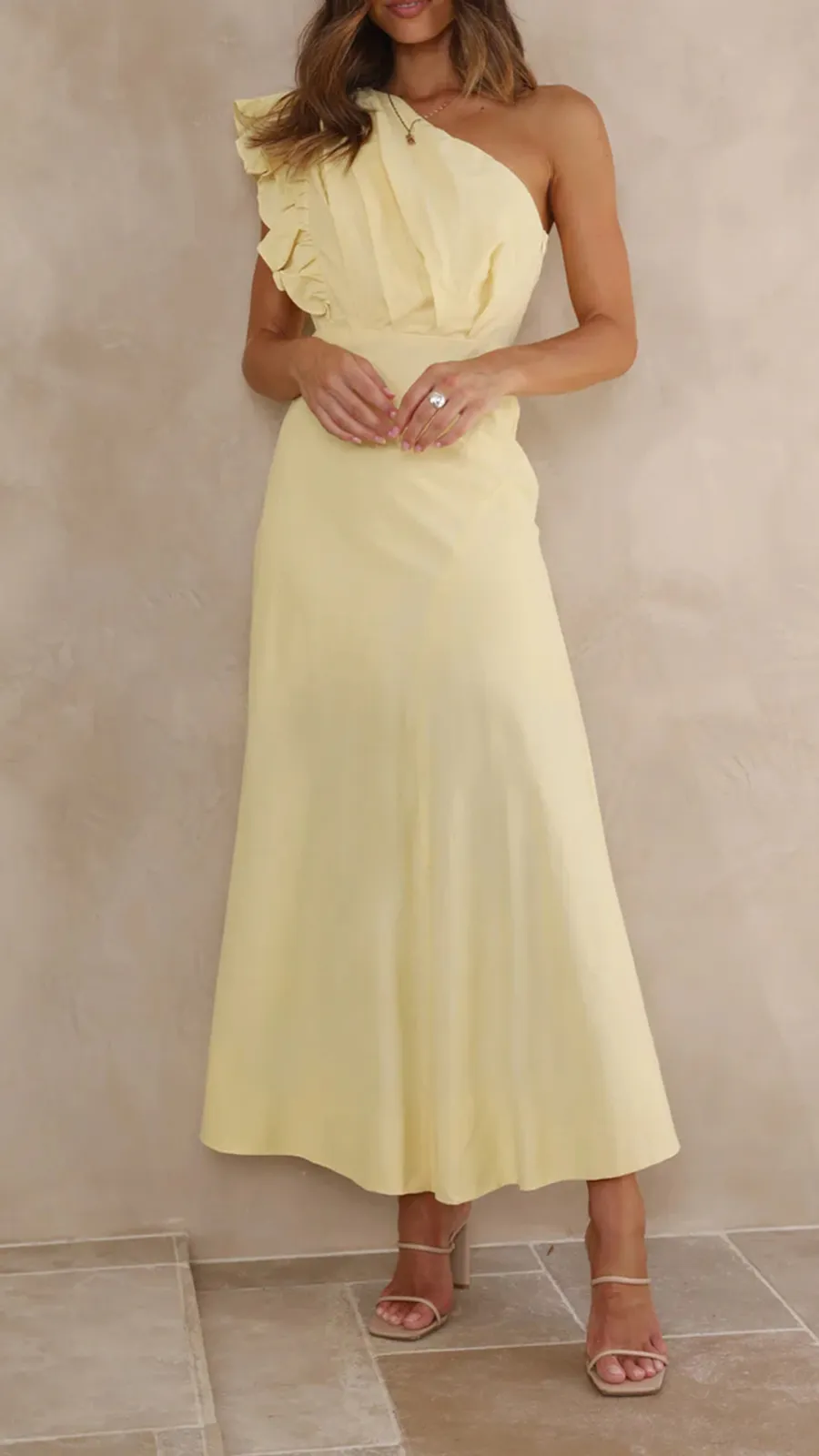 Ruffle Sleeve Midi Dress