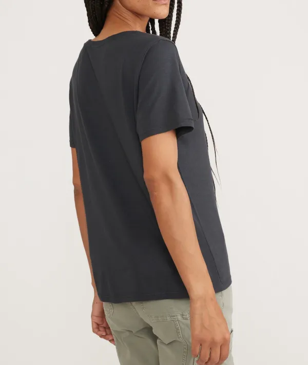 Faded Black V Neck Tee