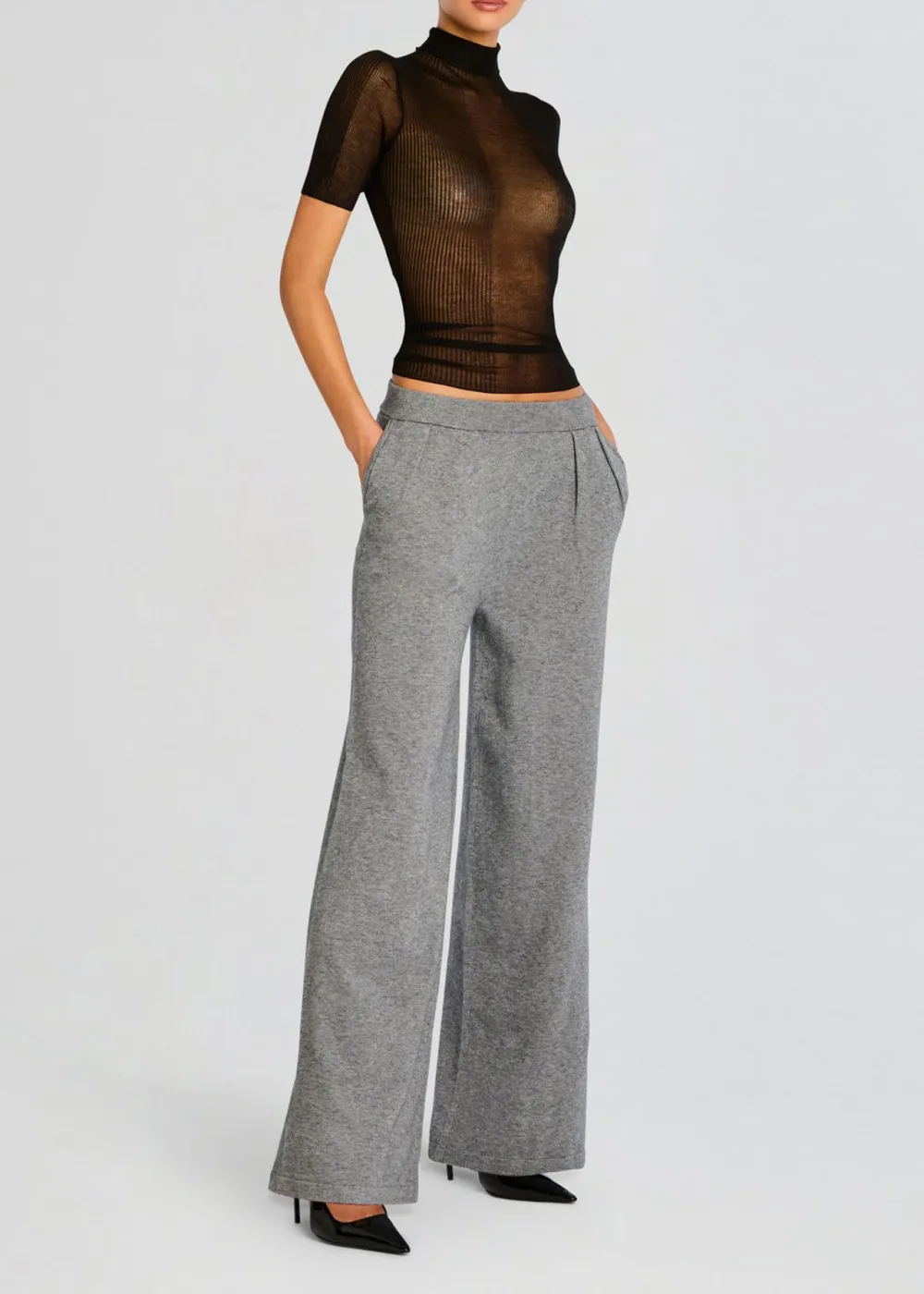 Knit Pleated Trousers