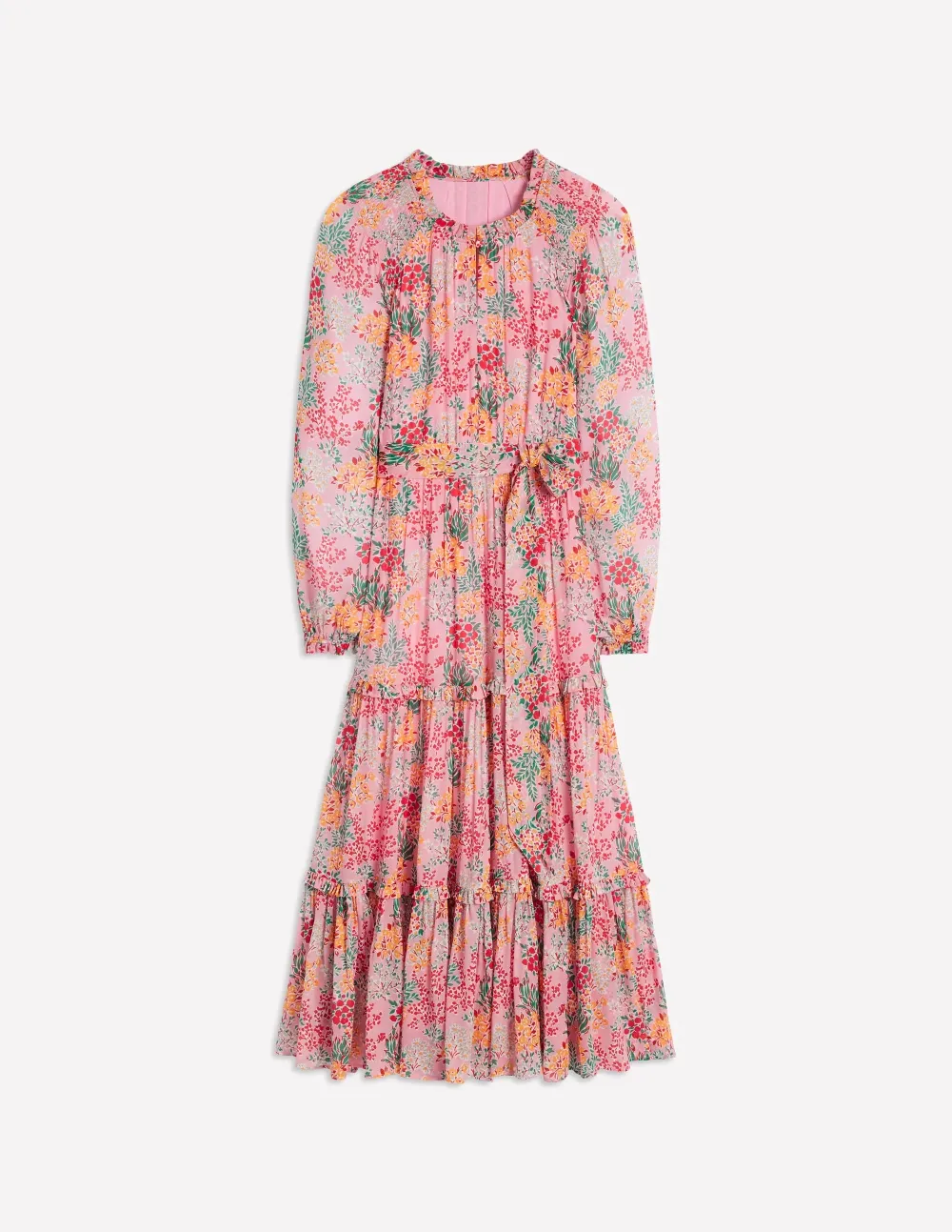 Ruffle Smocked Midi Dress