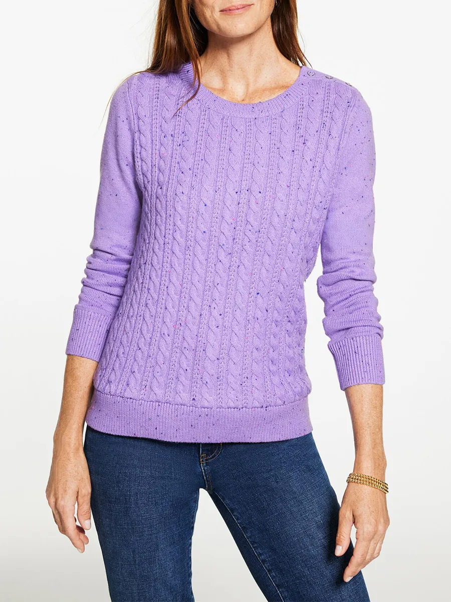 Fashion Twisted Knitted Sweater For Ladies  Comfortable Round Neck Pullover Shirt